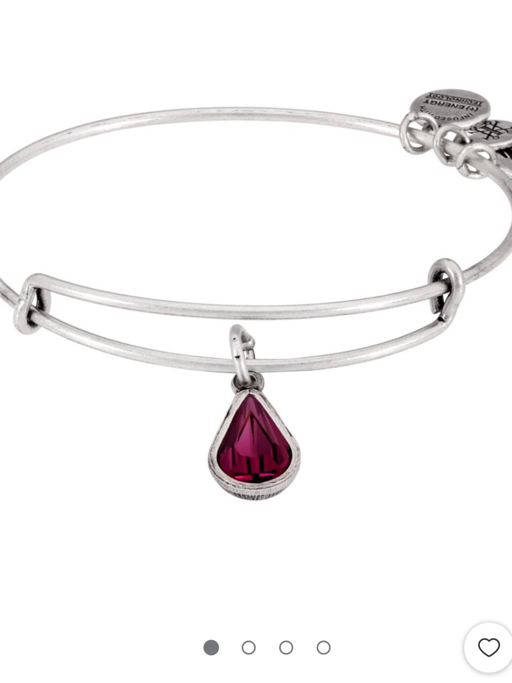 NIB $32 Light Siam July Birthstone Alex and Ani Bangle - Silver